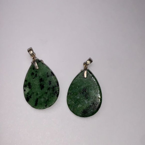 Ruby Zoisite Teardrop Pendant with Leaf Bail - Picture 6 of 14